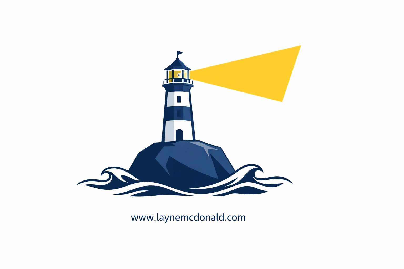 A lighthouse on a firm rock, illustrating the stability of faith in emotional healing. www.laynemcdonald.com