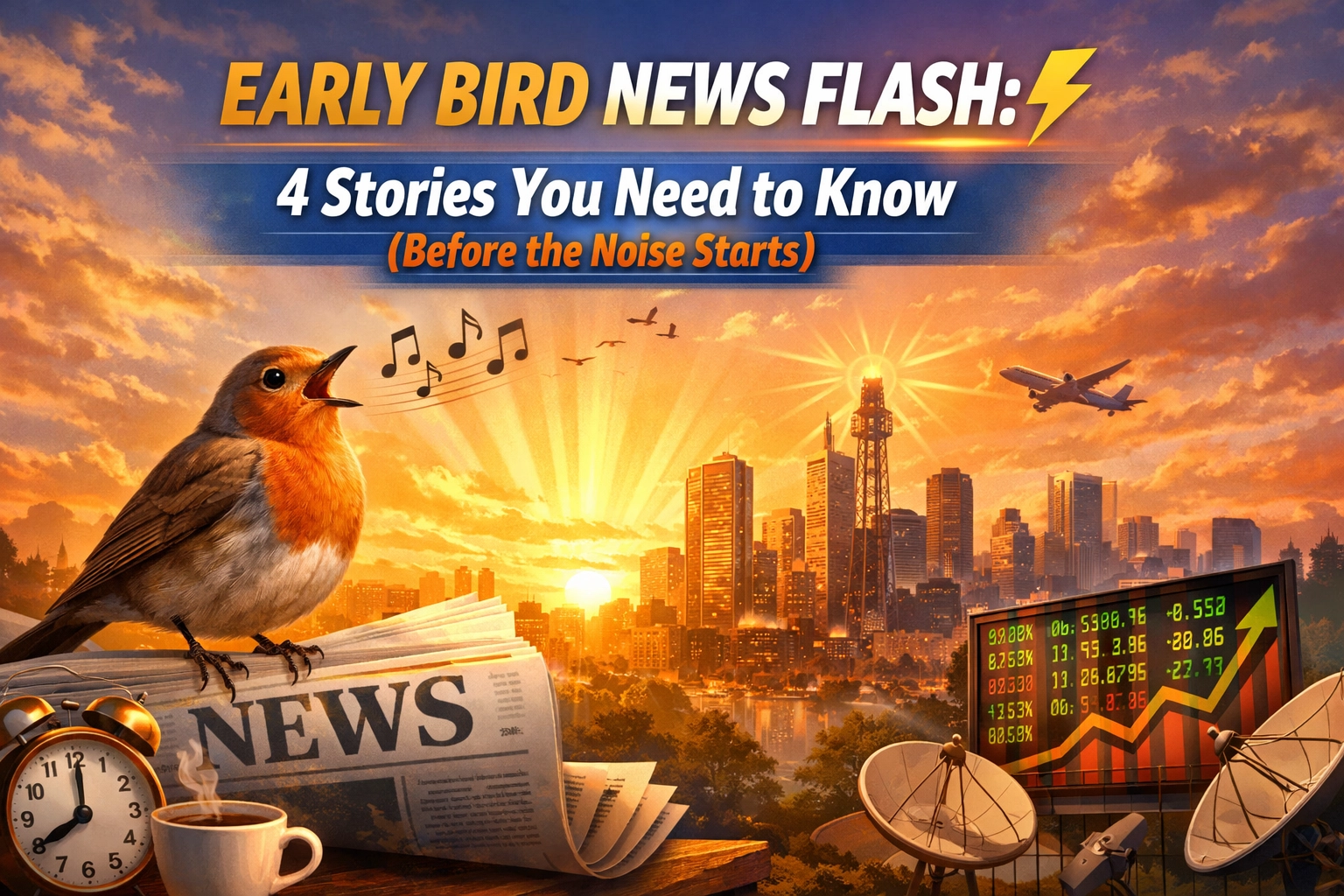 [HERO] Early Bird News Flash: 4 Stories You Need to Know (Before the Noise Starts)