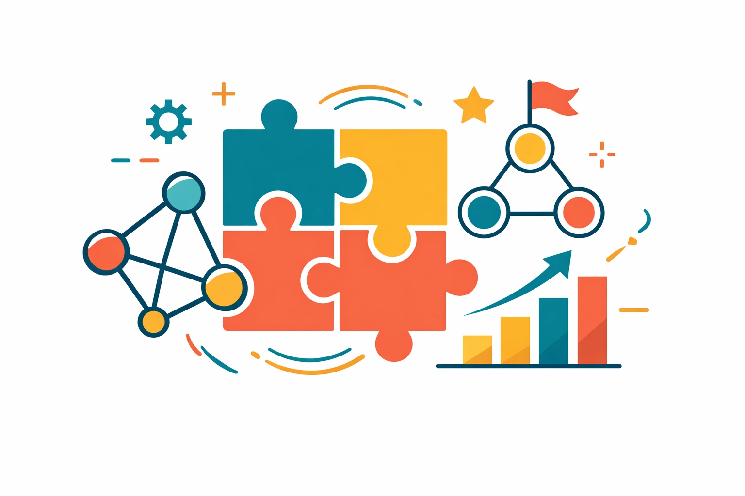 Teamwork and unity illustration showing biblical collaboration values