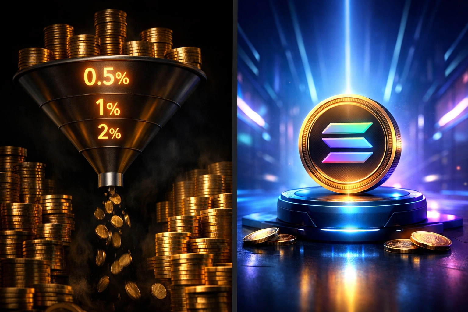 Comparison showing percentage-based merchant fees draining profits vs Larecoin's minimal Solana gas costs