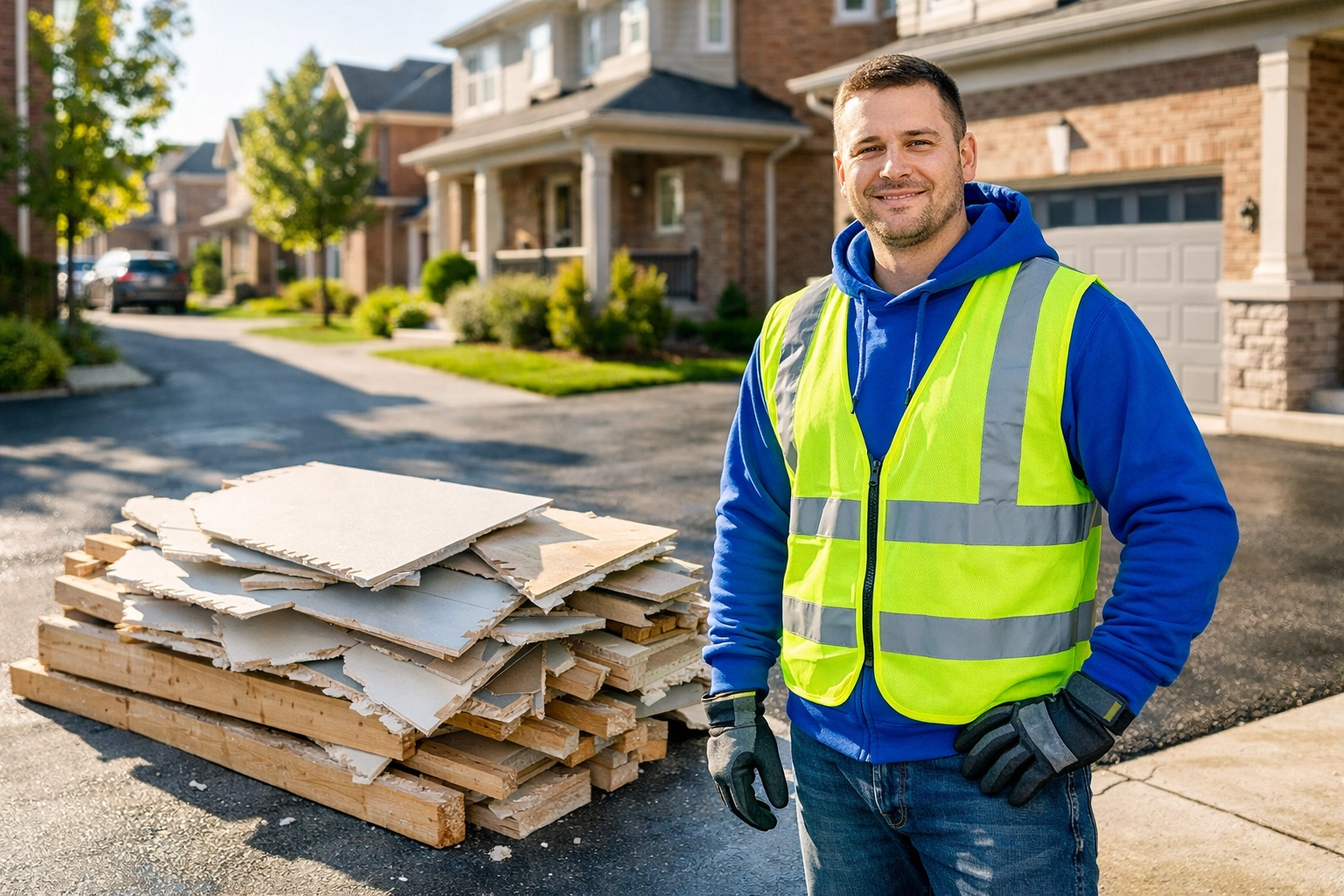 Roman from Junk GTA providing professional renovation debris disposal and post-reno cleanup in Newmarket.