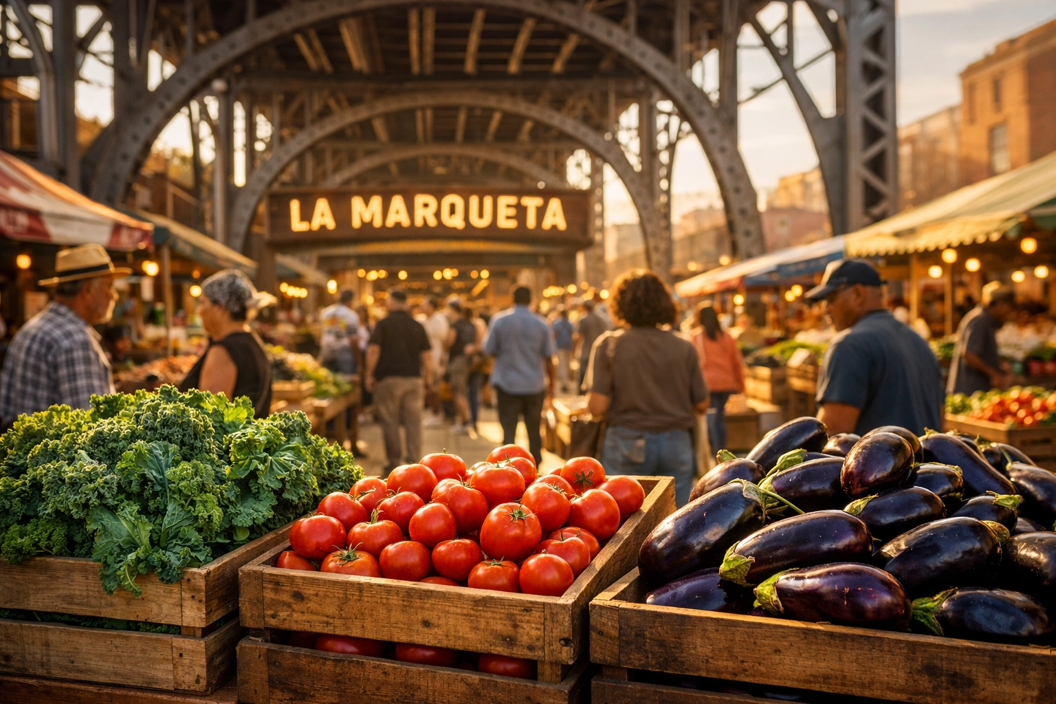 Fresh produce at East Harlem's La Marqueta, the future site of NYC's first city-owned supermarket.