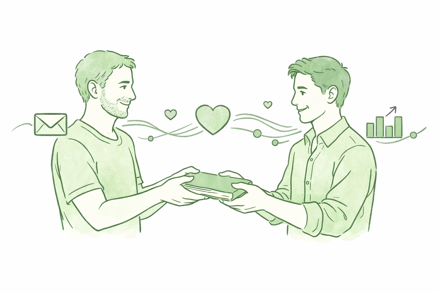 Direct ebook sale between LGBTQ+ author and reader showing personal connection