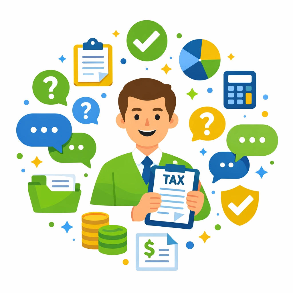 Tax professional examining industry-specific deductions and financial documents