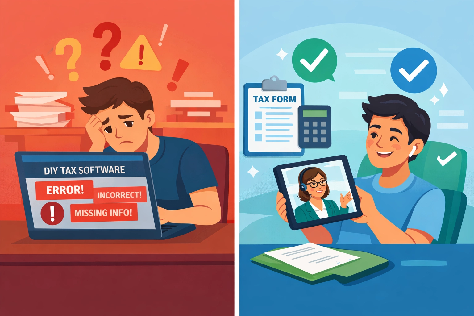 Comparison of DIY tax software versus professional concierge tax preparation services