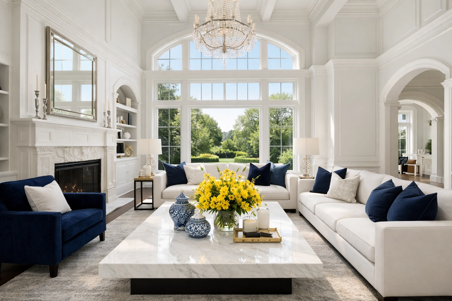 Clean, sun-drenched Lexington living room perfectly maintained with elite weekly house cleaning services.