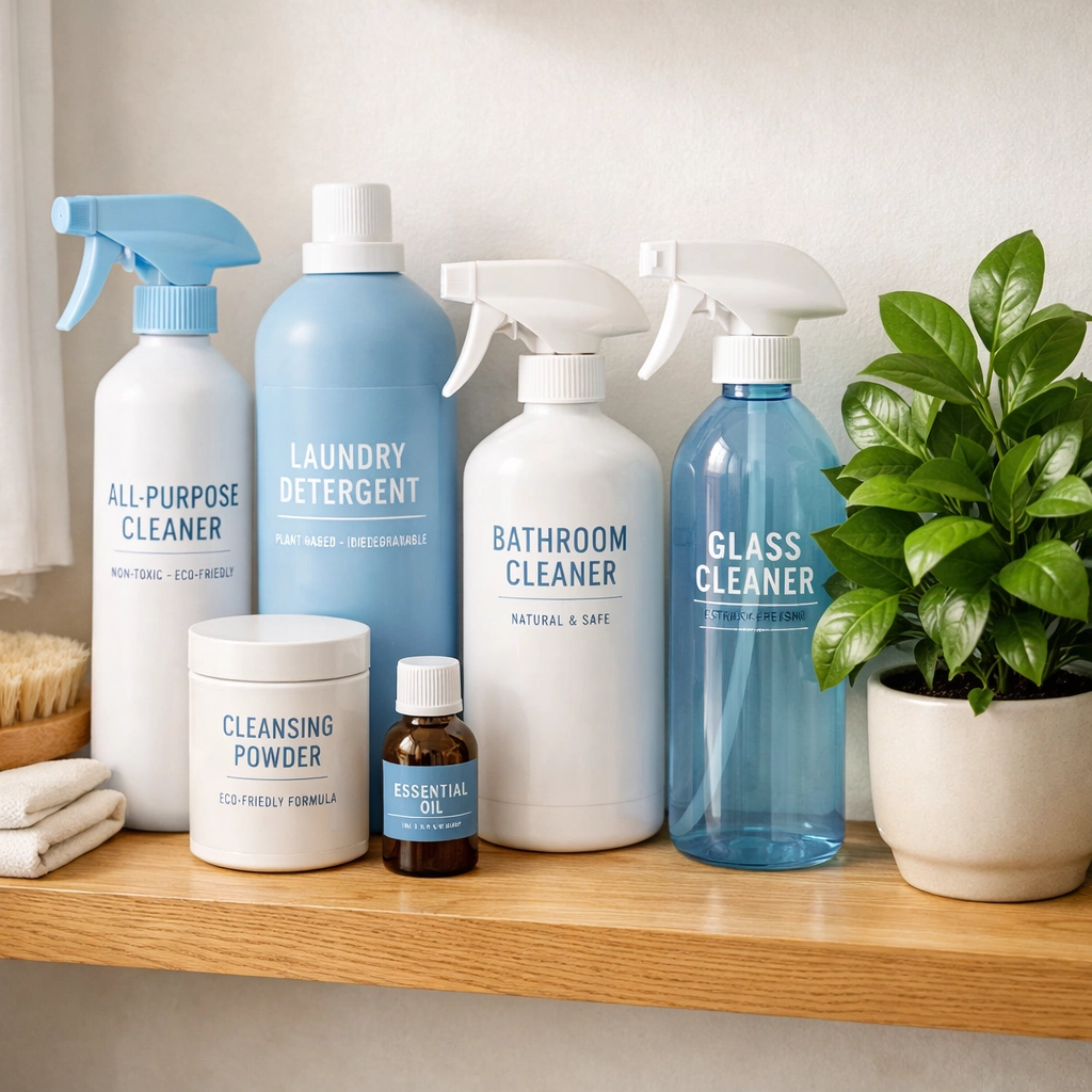 Eco-friendly non-toxic cleaning products used by professional cleaners in Hingham.