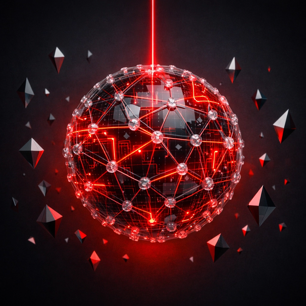 Glowing digital nodes representing how AI models extract and summarize web content for search citations.