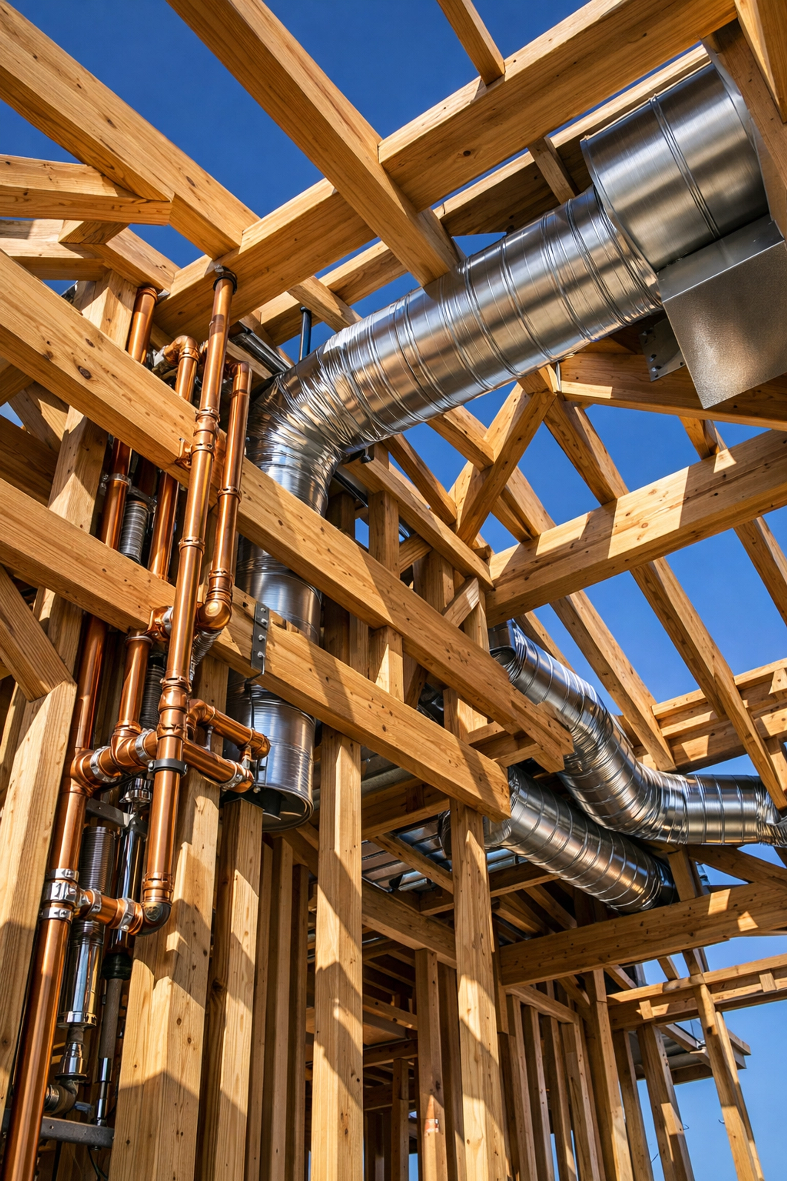 Precision wood framing and mechanical systems for an energy-efficient custom home in Ontario.