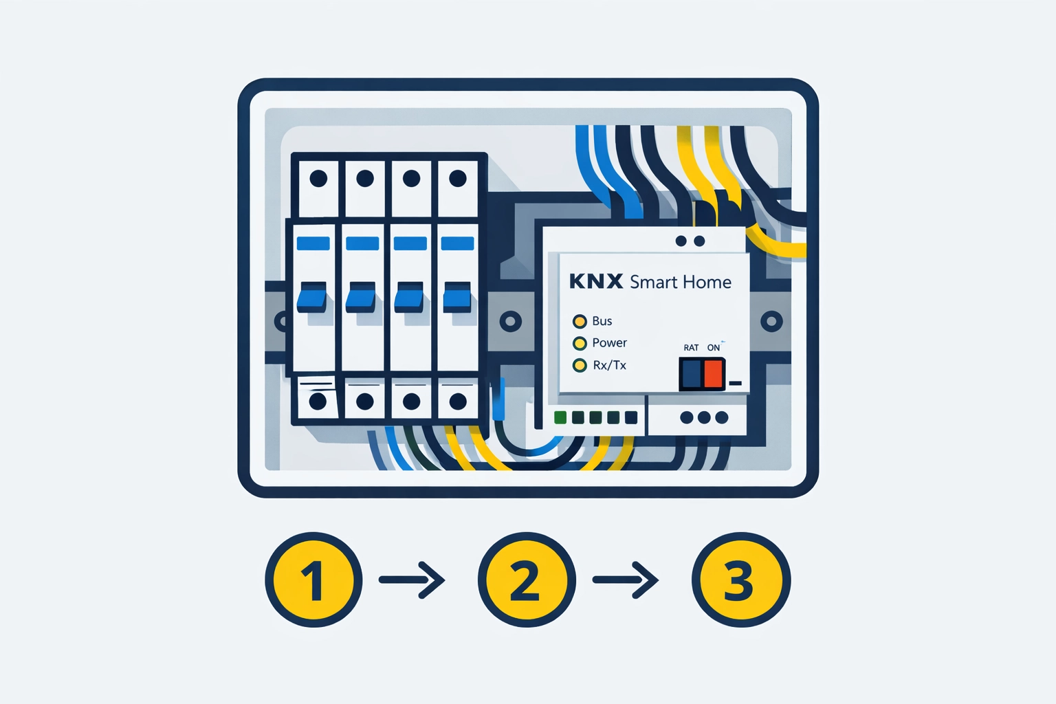 Fachgerechte Installation eines Smart Home Moduls im Verteilerkasten