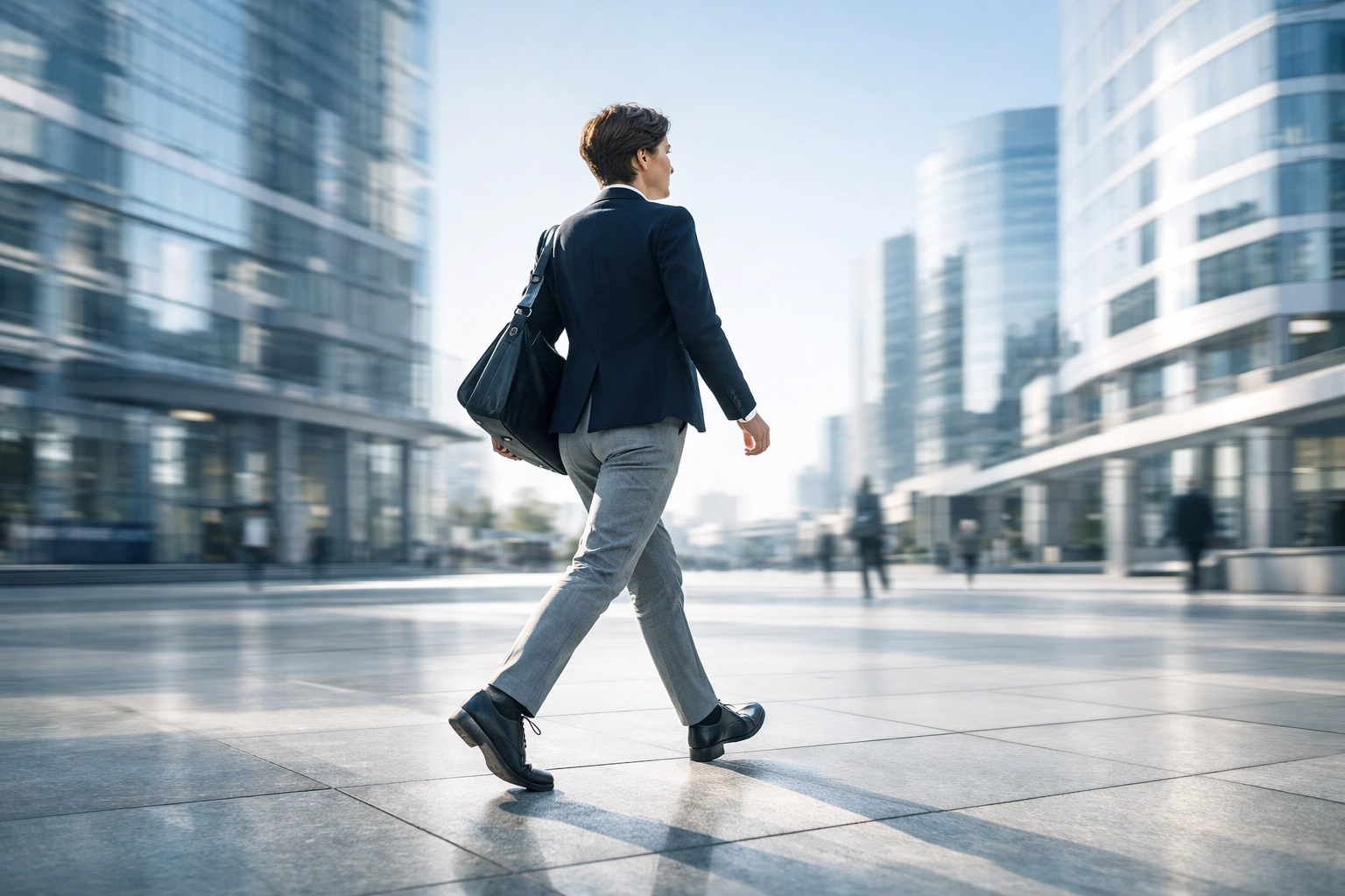 A person walking confidently after solving financial stress with a quick online emergency loan.