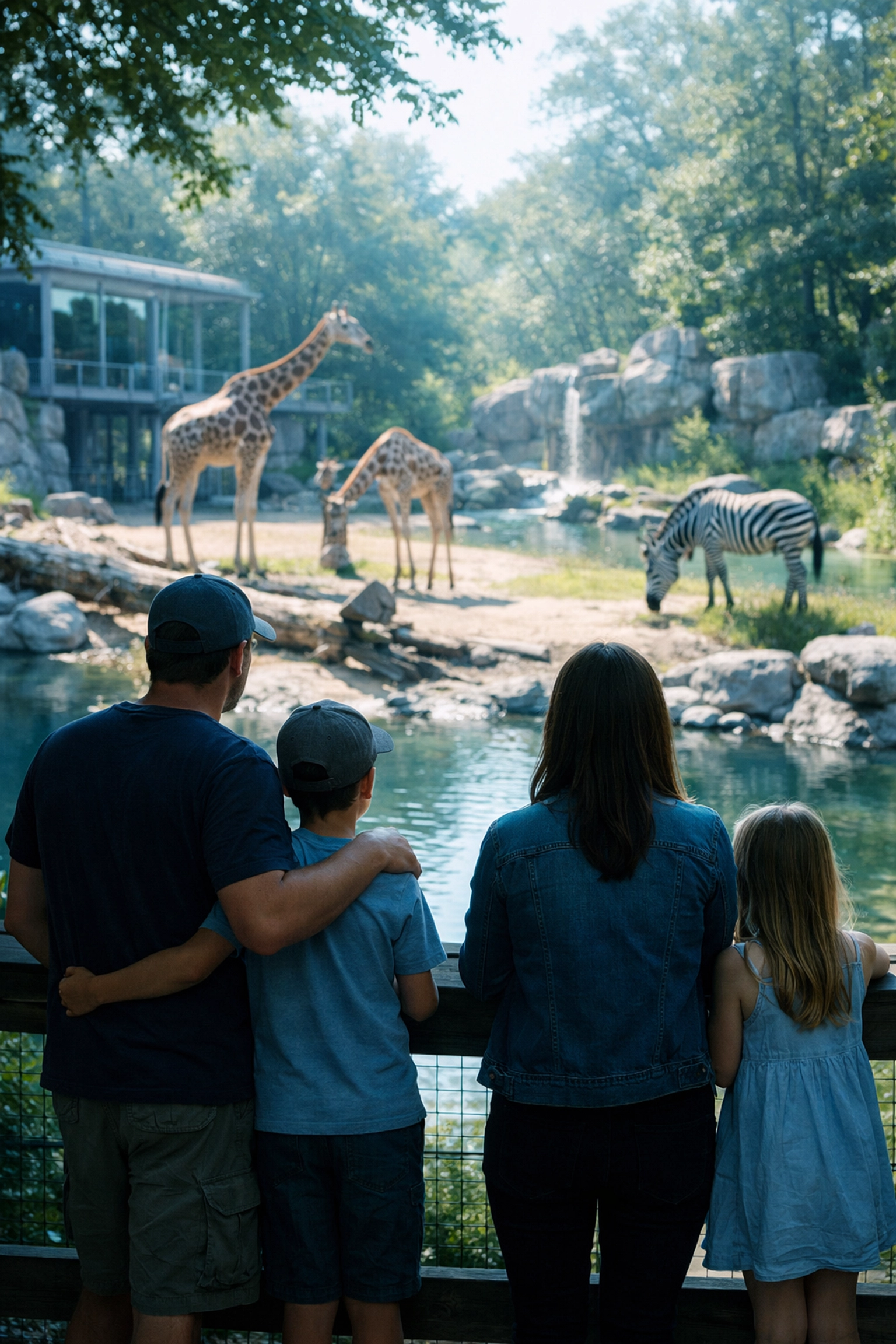 Famille observant les animaux au zoo - Économies jusqu'à -66% avec le compte Premium CPDM