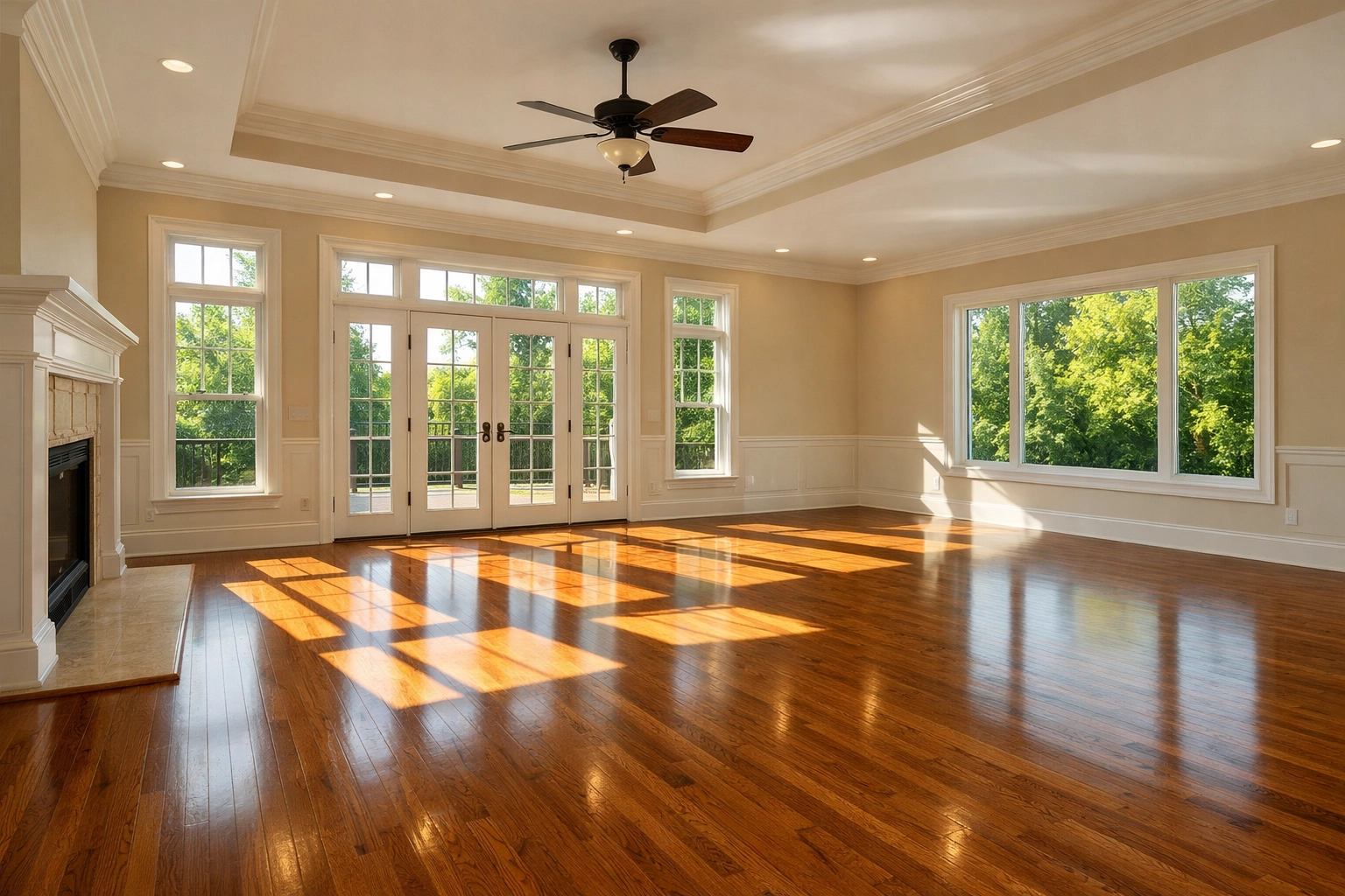 A sunlit, vacant living room in a North Carolina home, signaling a motivated seller opportunity.