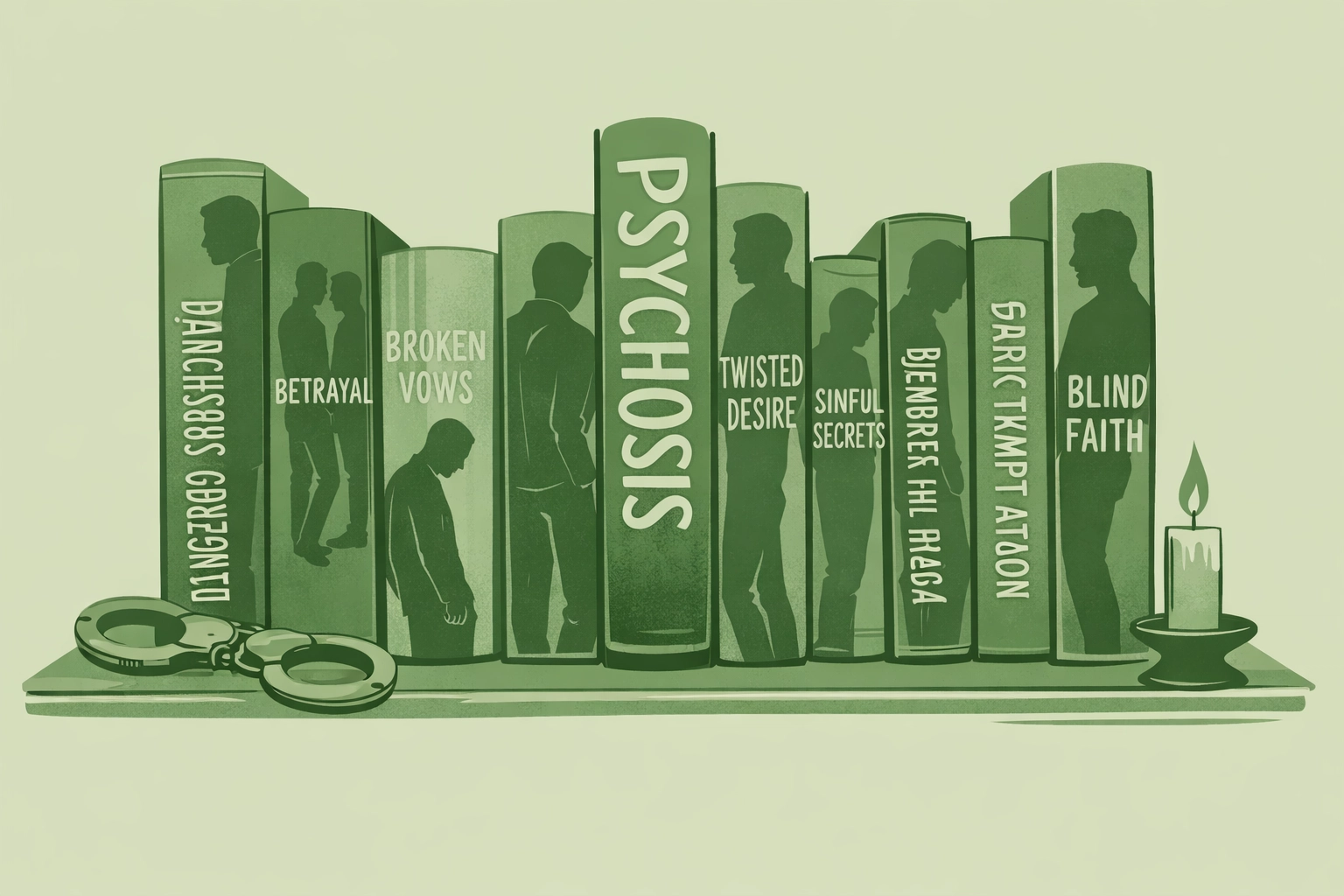 Collection of gay thriller and MM horror fiction books - LGBTQ+ psychological suspense library