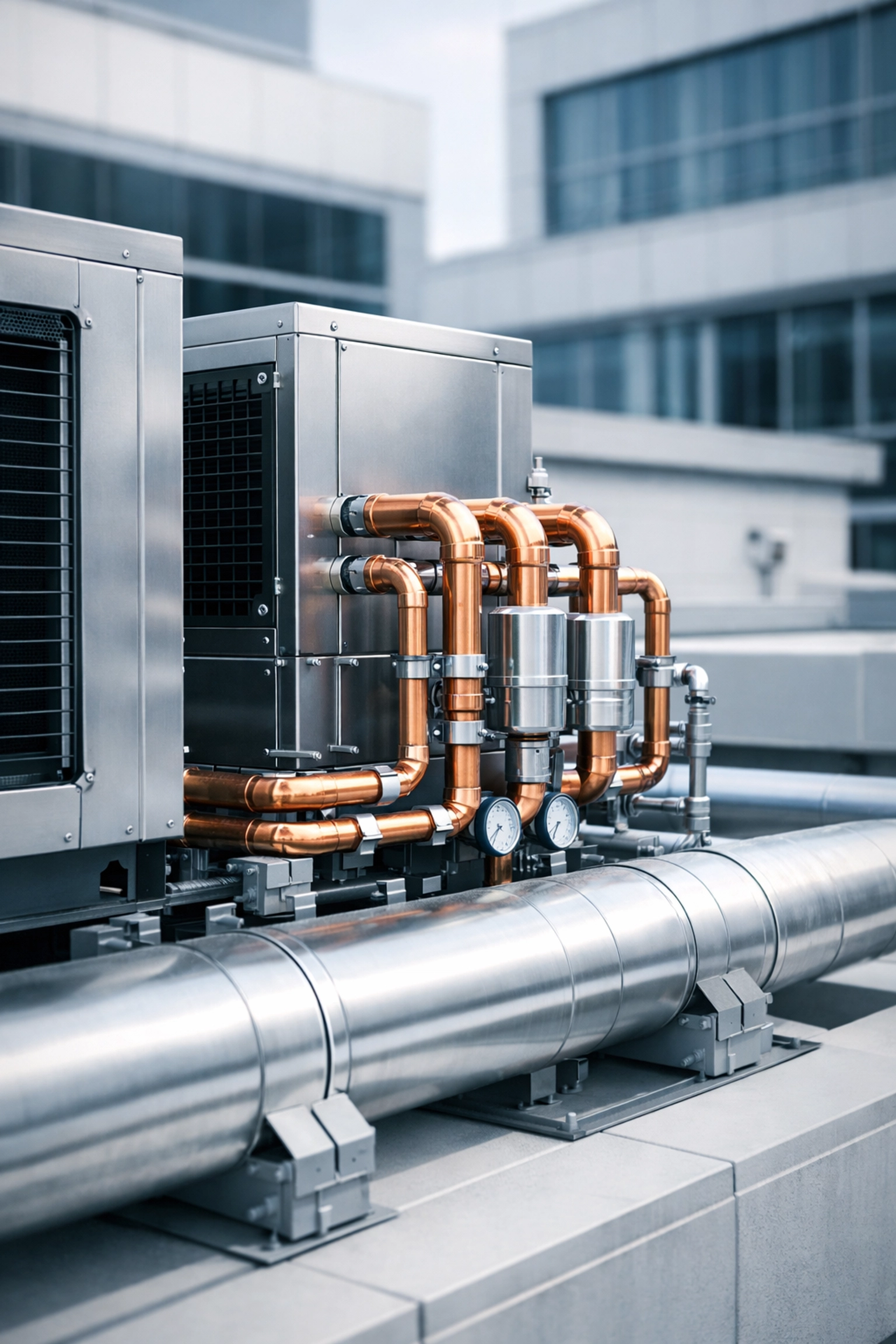 Commercial HVAC rooftop installation showcasing reliable assets in the Alabama service industry.