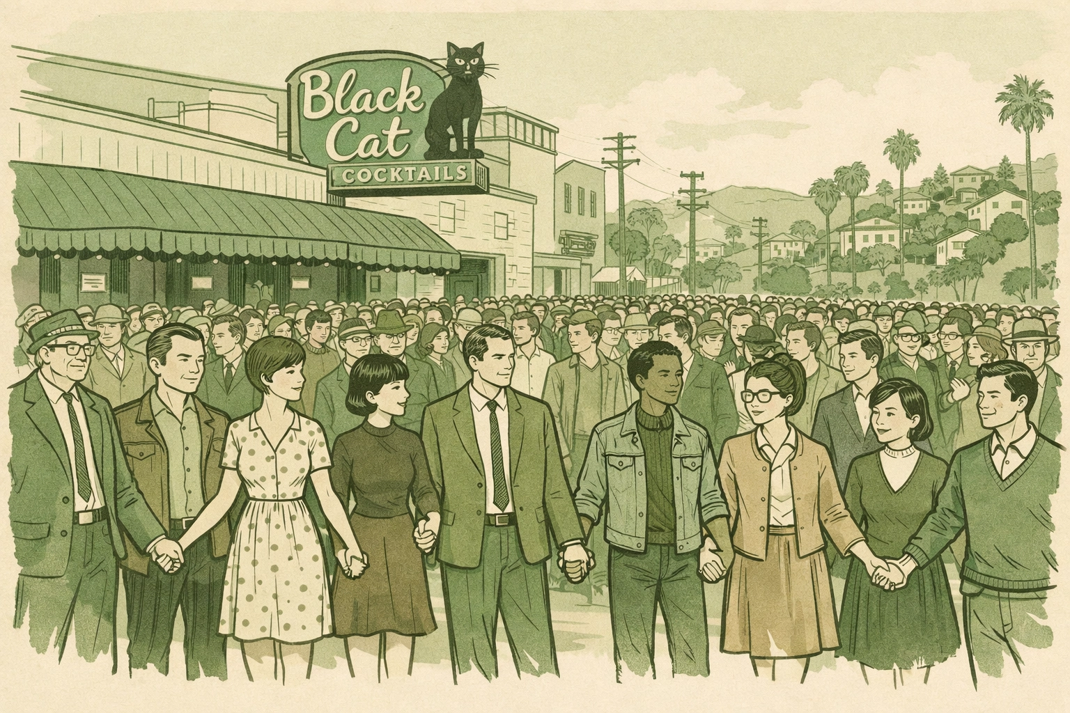 1967 Black Cat protest Los Angeles LGBTQ+ civil rights demonstration
