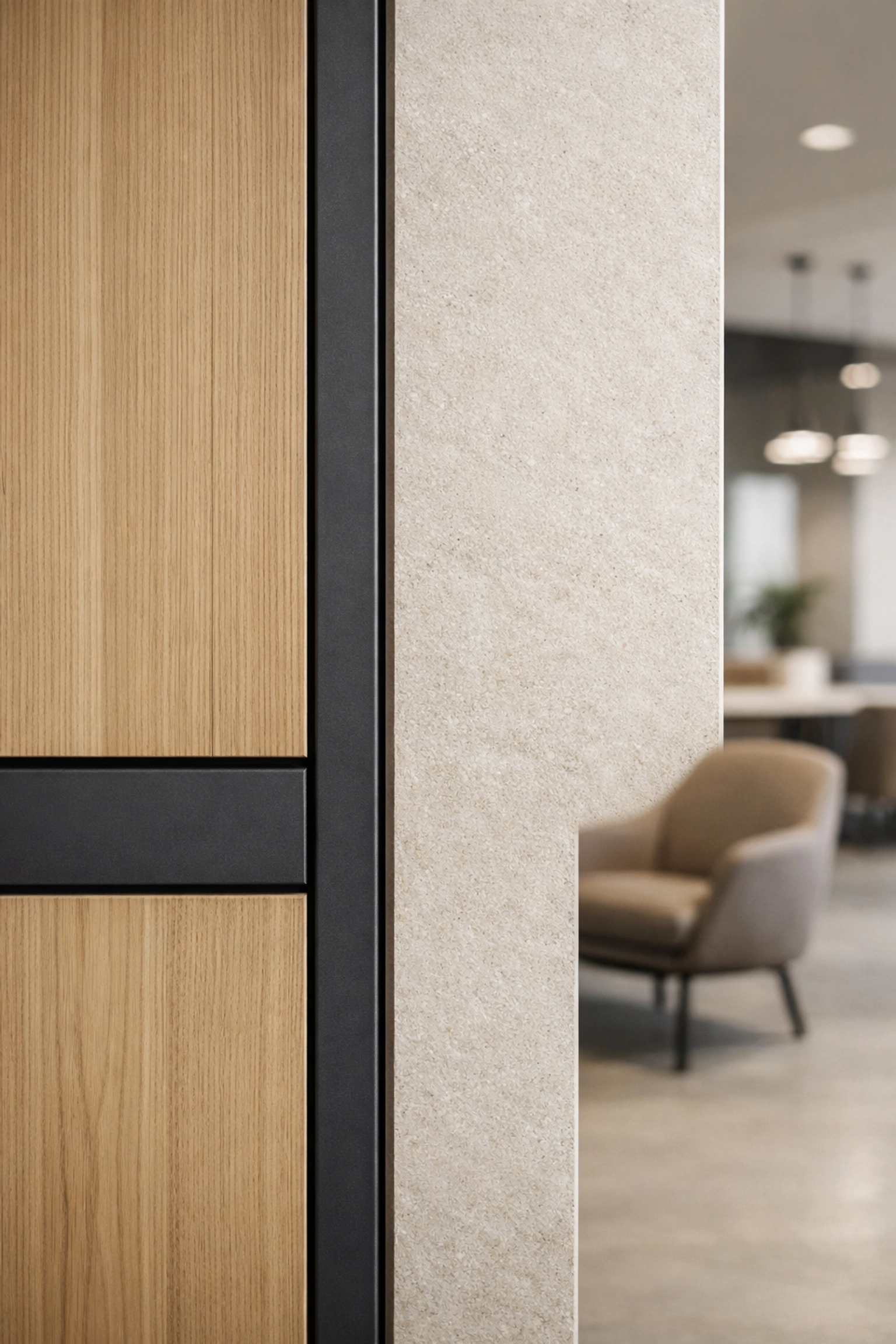 Contemporary office interior showcasing high-end tenant improvements secured through professional representation.