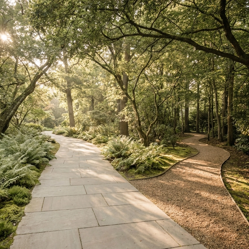 Two garden paths diverge, representing the choice between life insurance and accidental death insurance