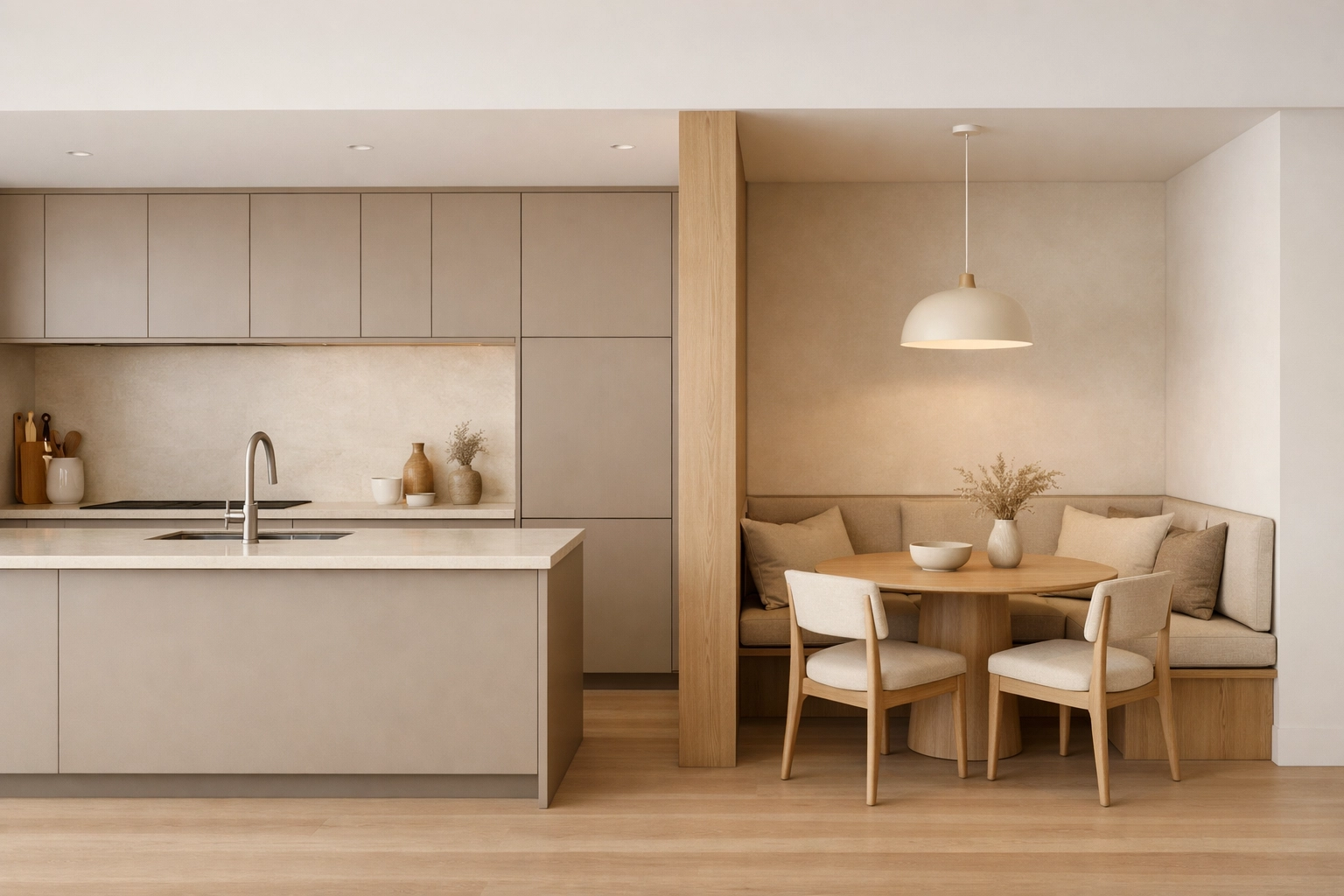 Luxury kitchen and dining showroom display showcasing bespoke cabinetry and elegant finishes in Derby.