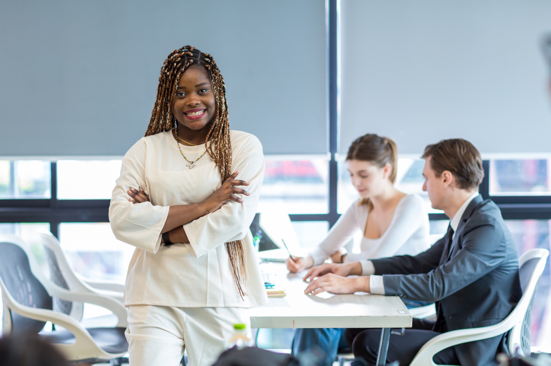 Confident business leader