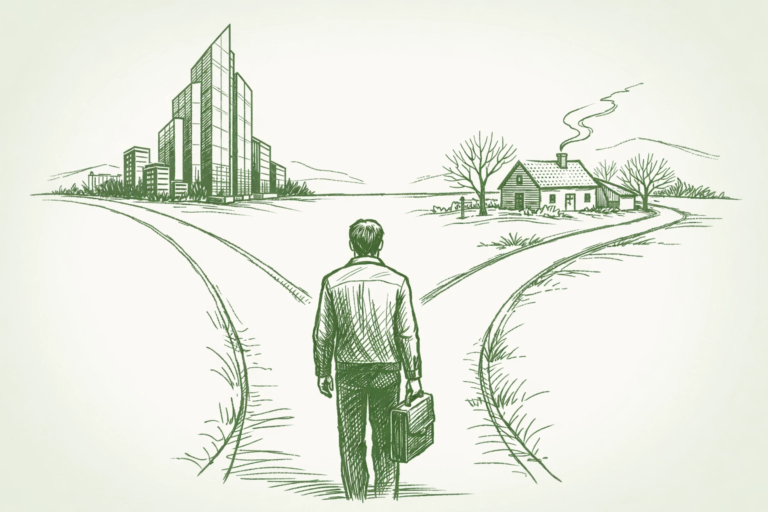 Man choosing between corporate success and authentic life - character-driven MM romance journey