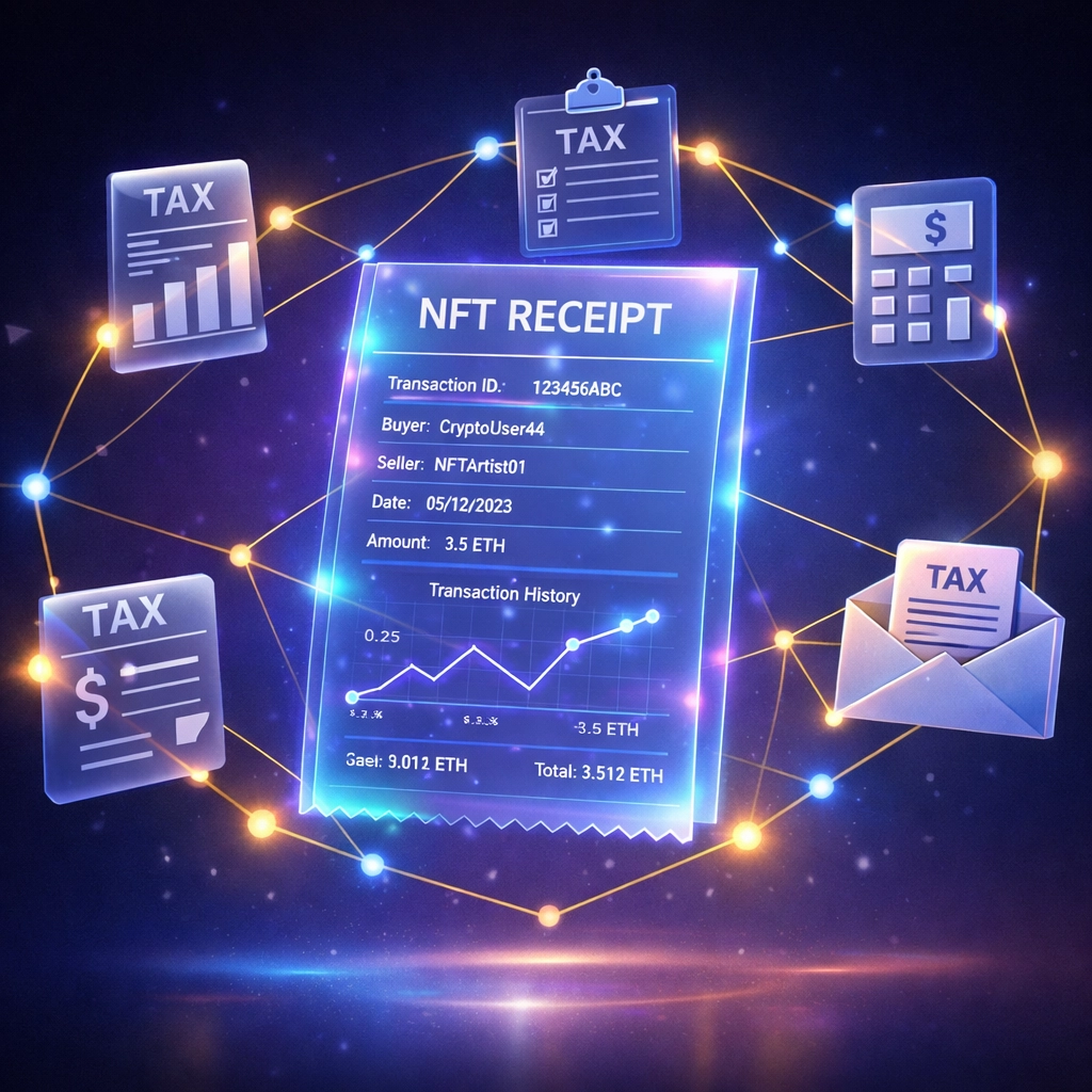 NFT receipt with blockchain verification for crypto payment charitable tax deduction