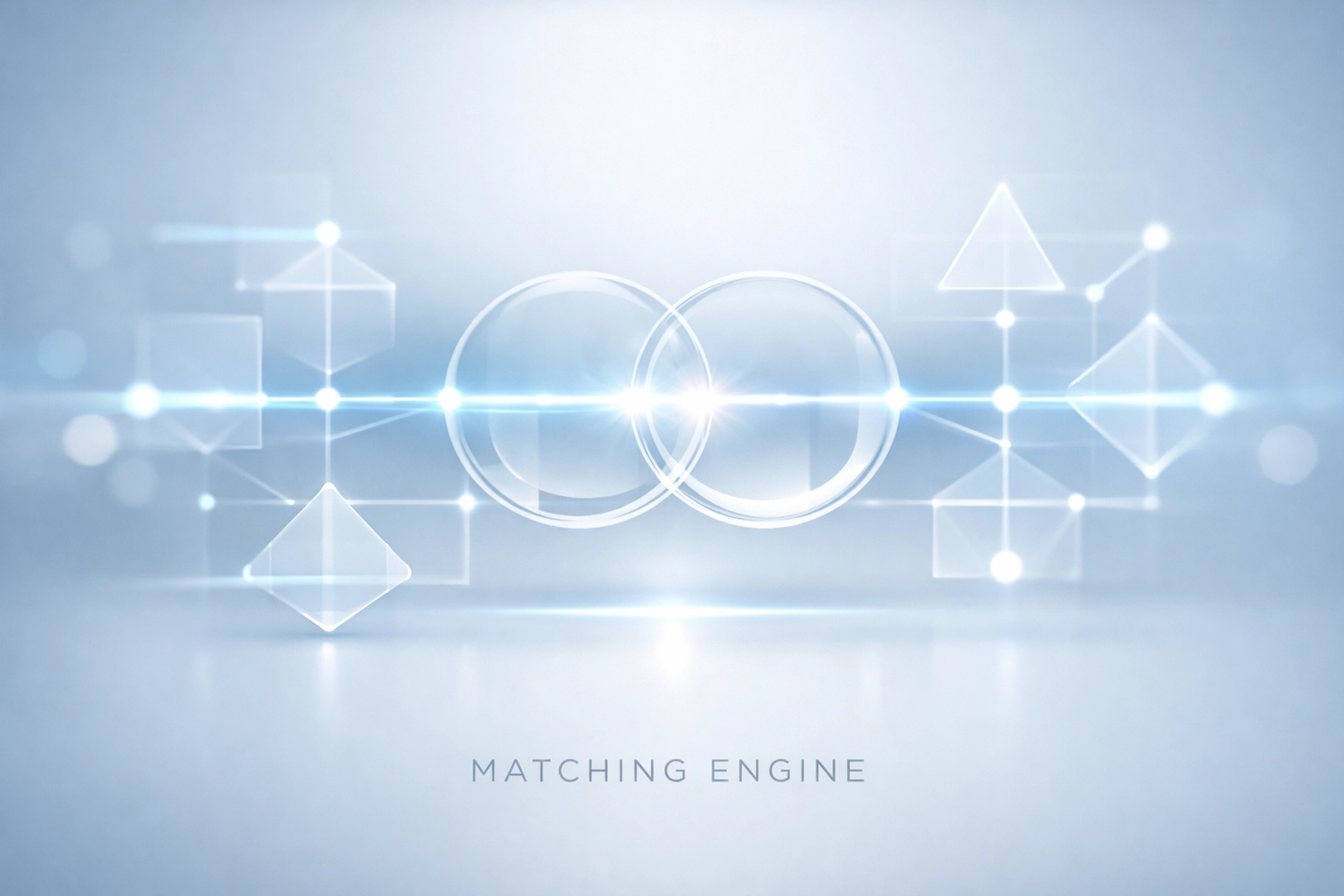 Interconnected digital nodes representing a clinical matching engine for automated patient-provider alignment.