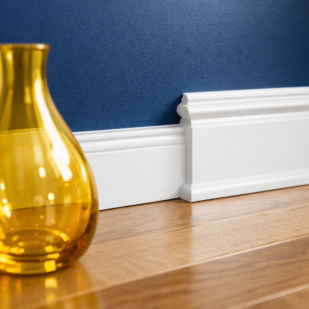 Close-up of clean baseboards and wood floors after a professional deep cleaning in Leominster MA.