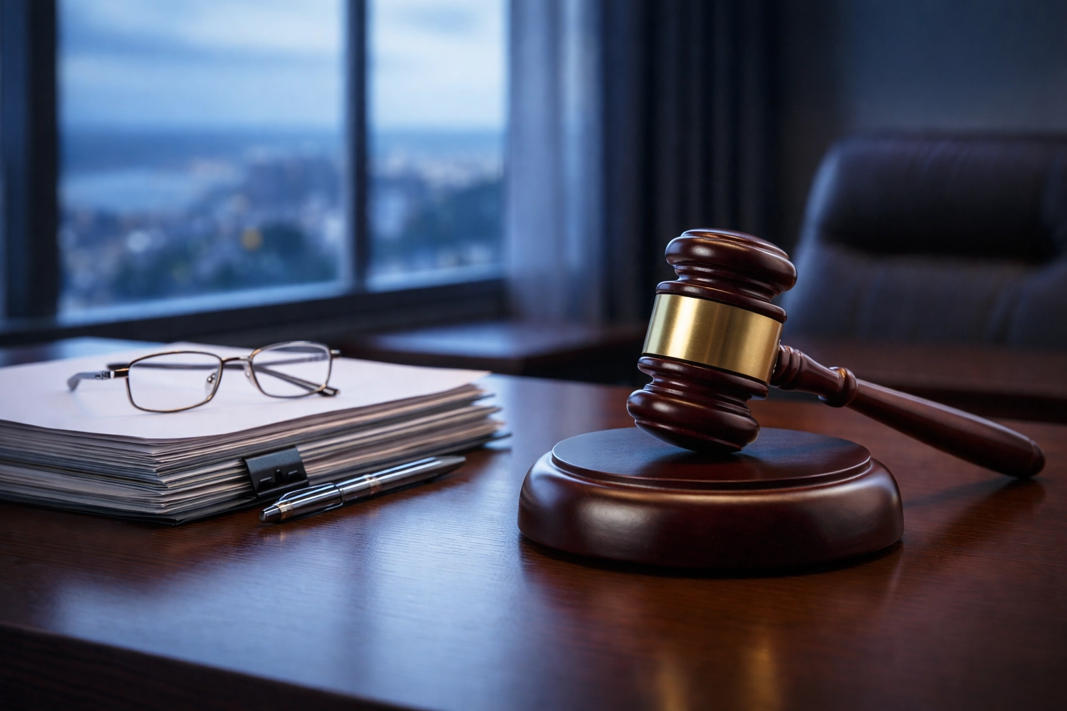Judge's gavel and legal documents on desk representing experienced divorce attorney services in Hampton Roads