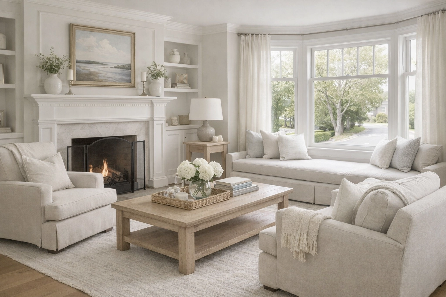 Staged luxury living room in Lawrence Estates Medford MA, optimized for high-value home sales.