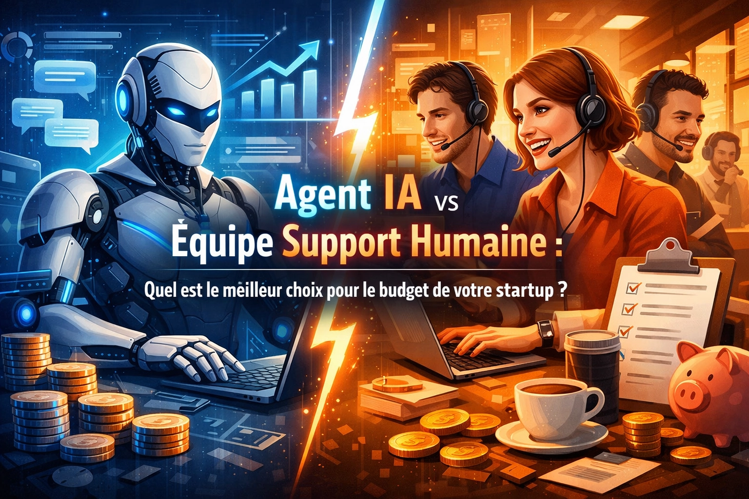 [HERO] Agent IA vs Équipe Support Humaine : Quel est le meilleur choix pour le budget de votre startup ?