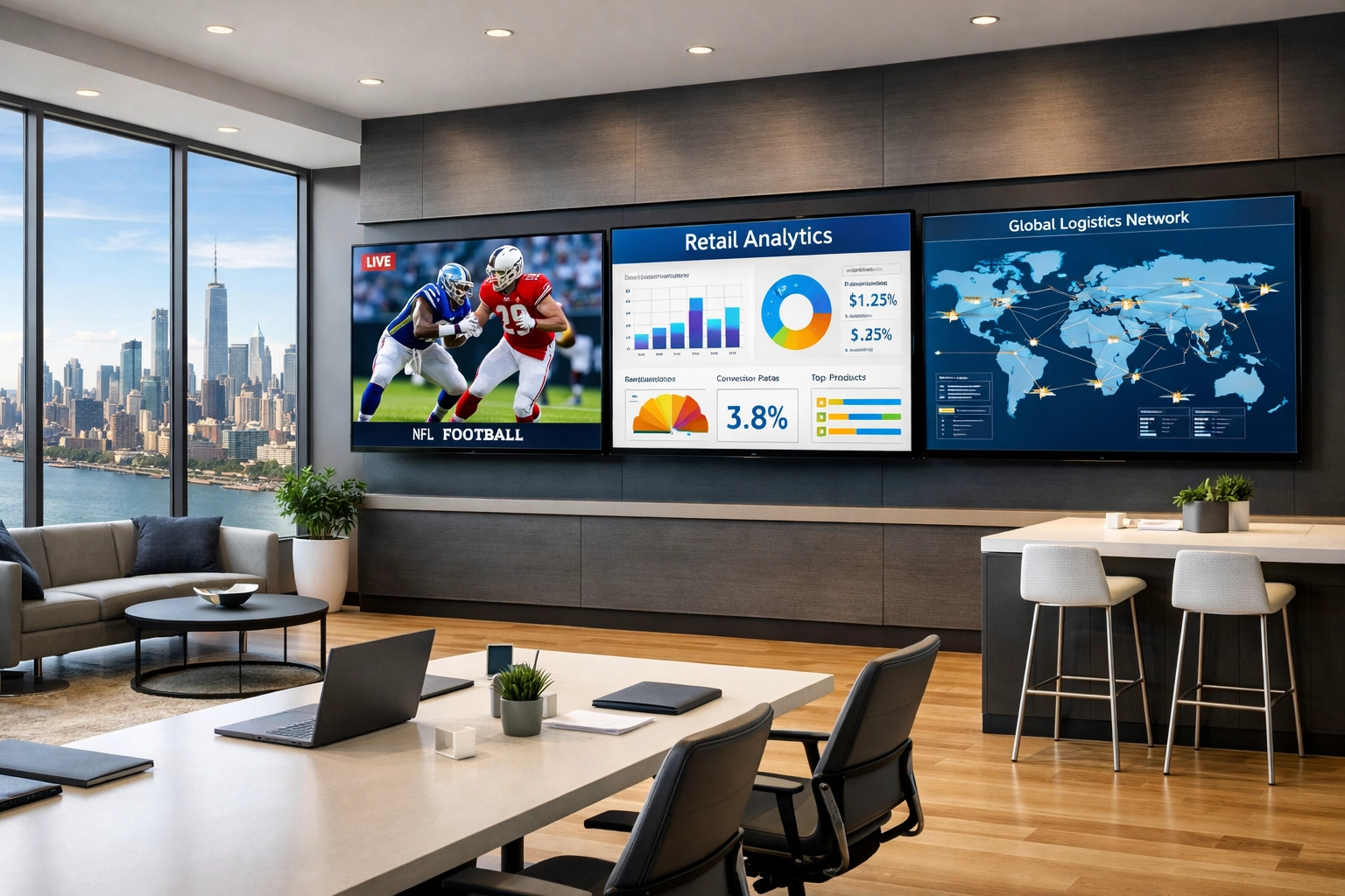 Dakdan Worldwide corporate hub displaying cross-industry media synergy across sports, retail, and logistics sectors.