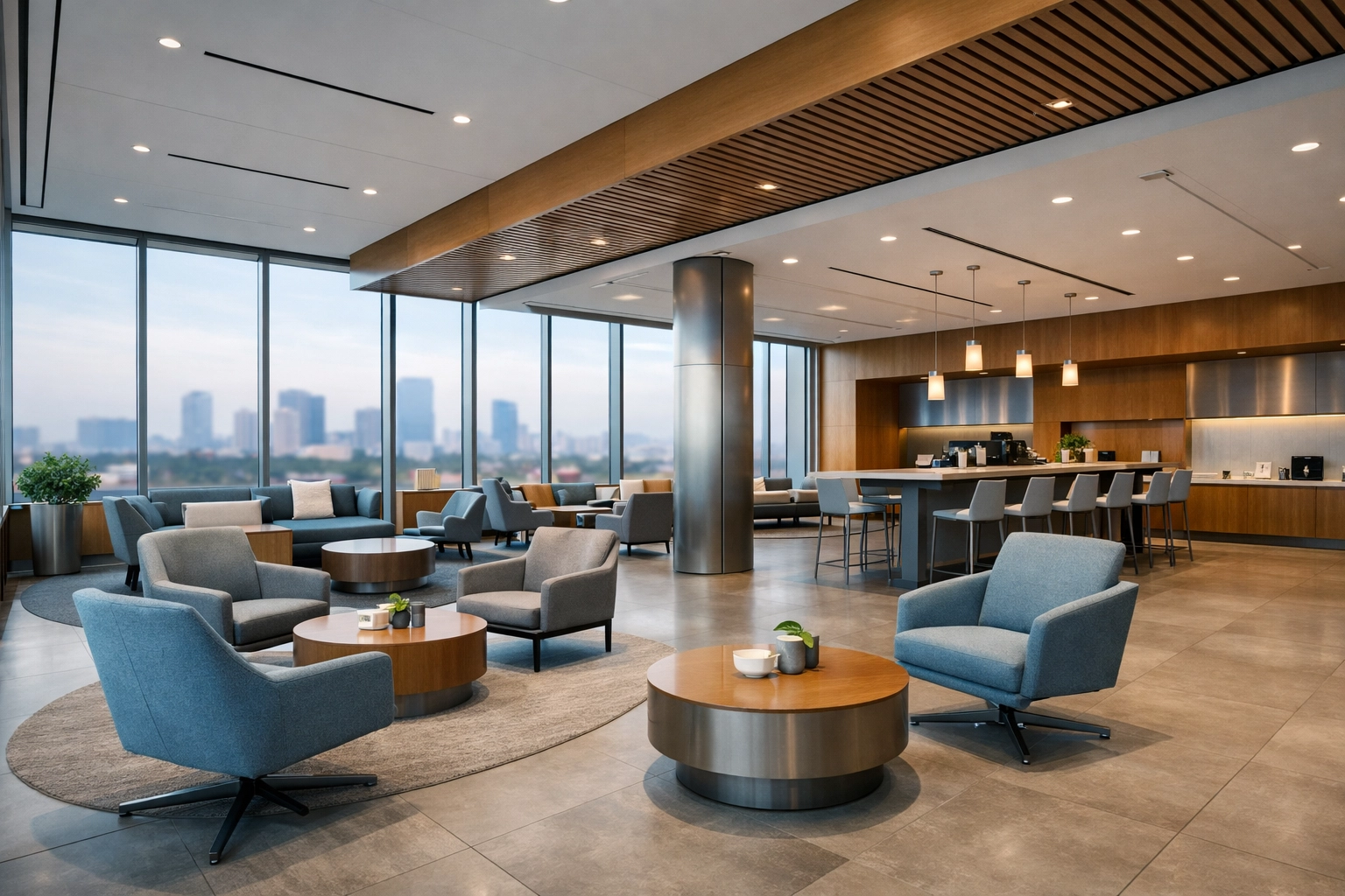 Scalable modern office space illustrating the growth of a multi-office tax service bureau network.