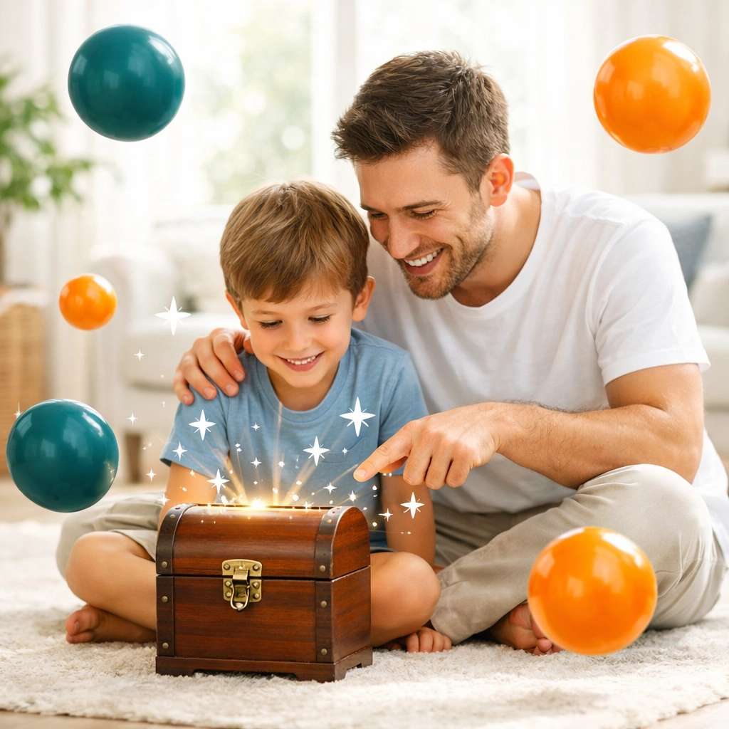 A father teaching his son biblical stewardship and essential Christian life skills for kids.