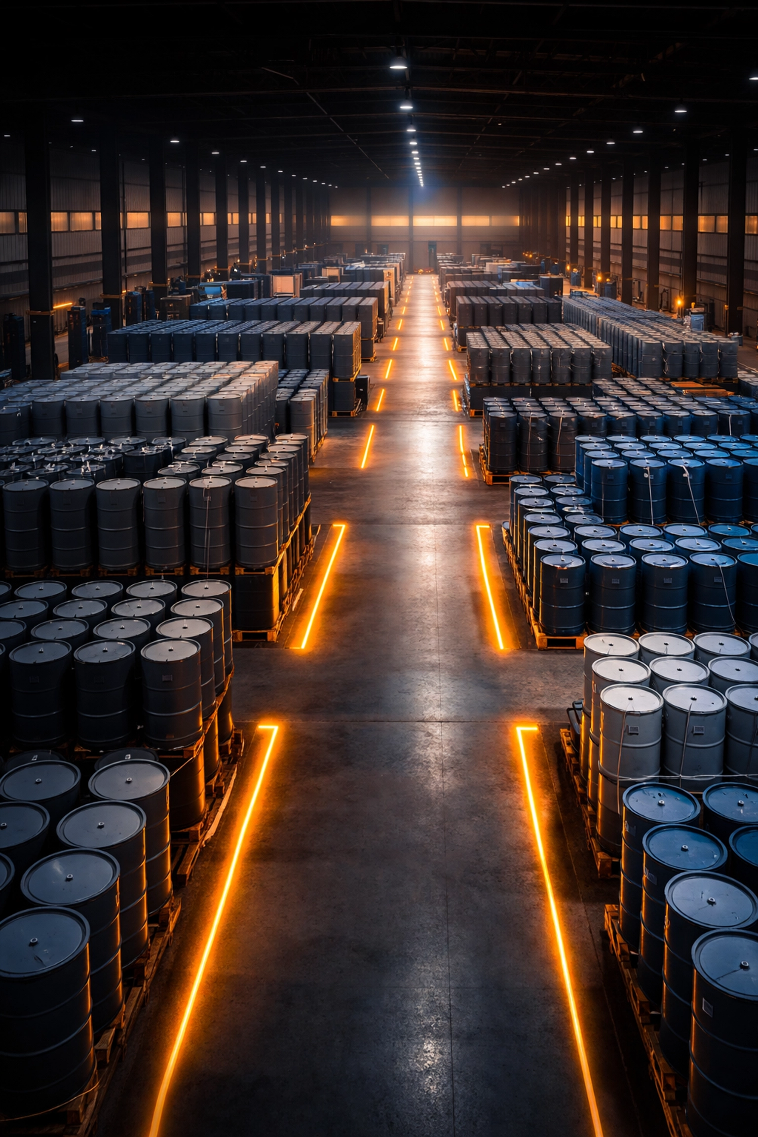 Looking For Reliable Chemical Ingredient Supply? Here Are 10 Things You Should Know 3 Aerial view of organized chemical warehouse with drums and containers, showcasing reliable supply chain logistics