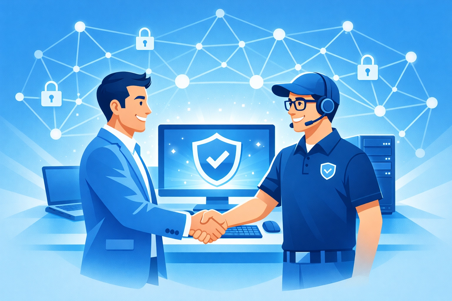 Business owner partnering with managed IT support provider for reliable service