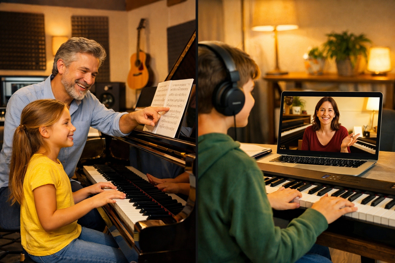 Comparison of private in-person piano lessons versus online piano lessons