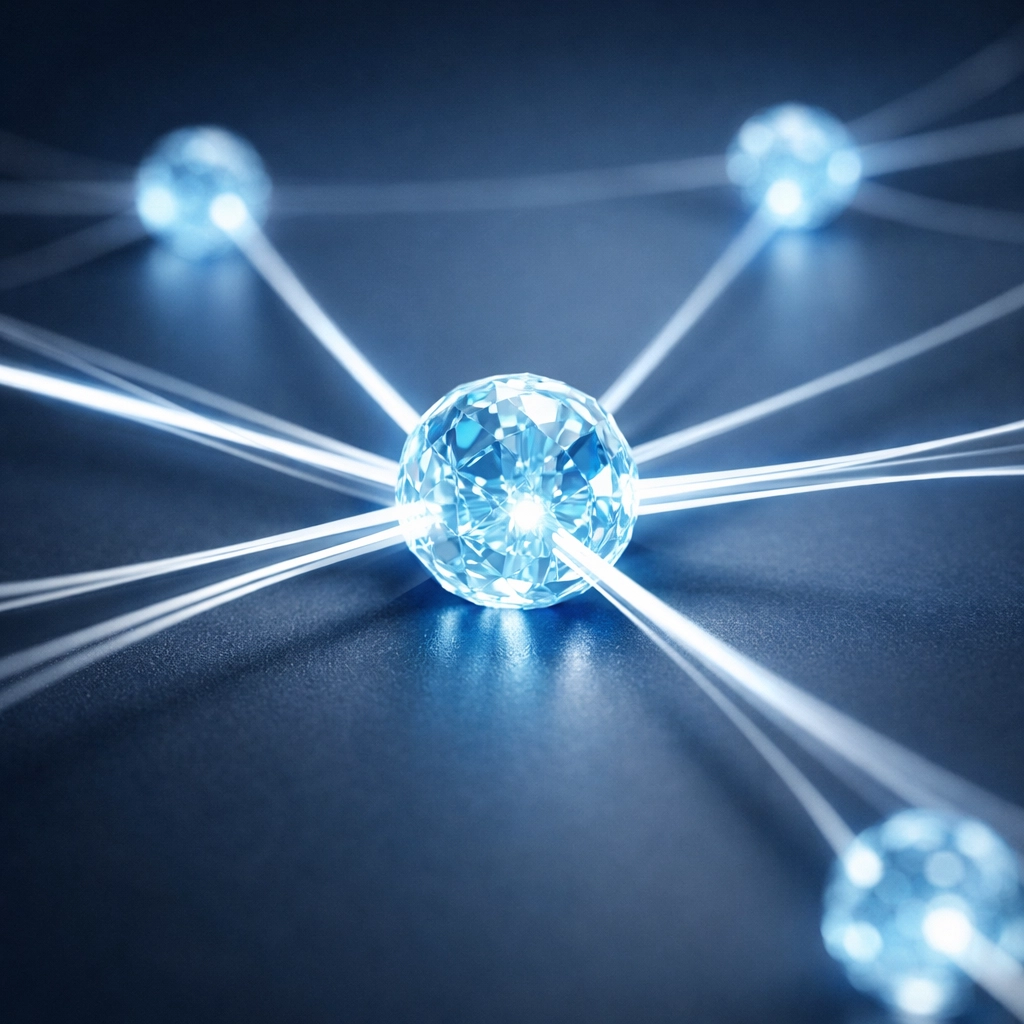 Secure interconnected data network illustrating bespoke software architecture and automated business processes.