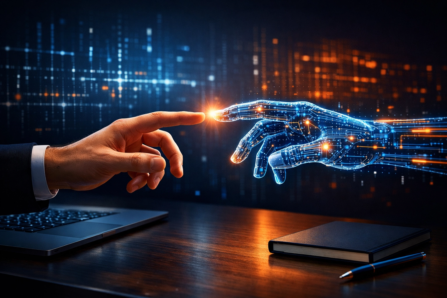 Synergie von Mensch und KI im Personalwesen für die strategische HR-Transformation.