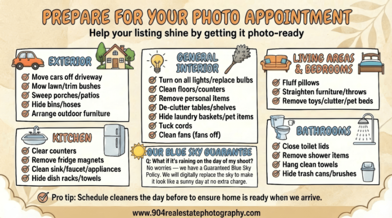 Real Estate Photography Preparation Checklist Graphic