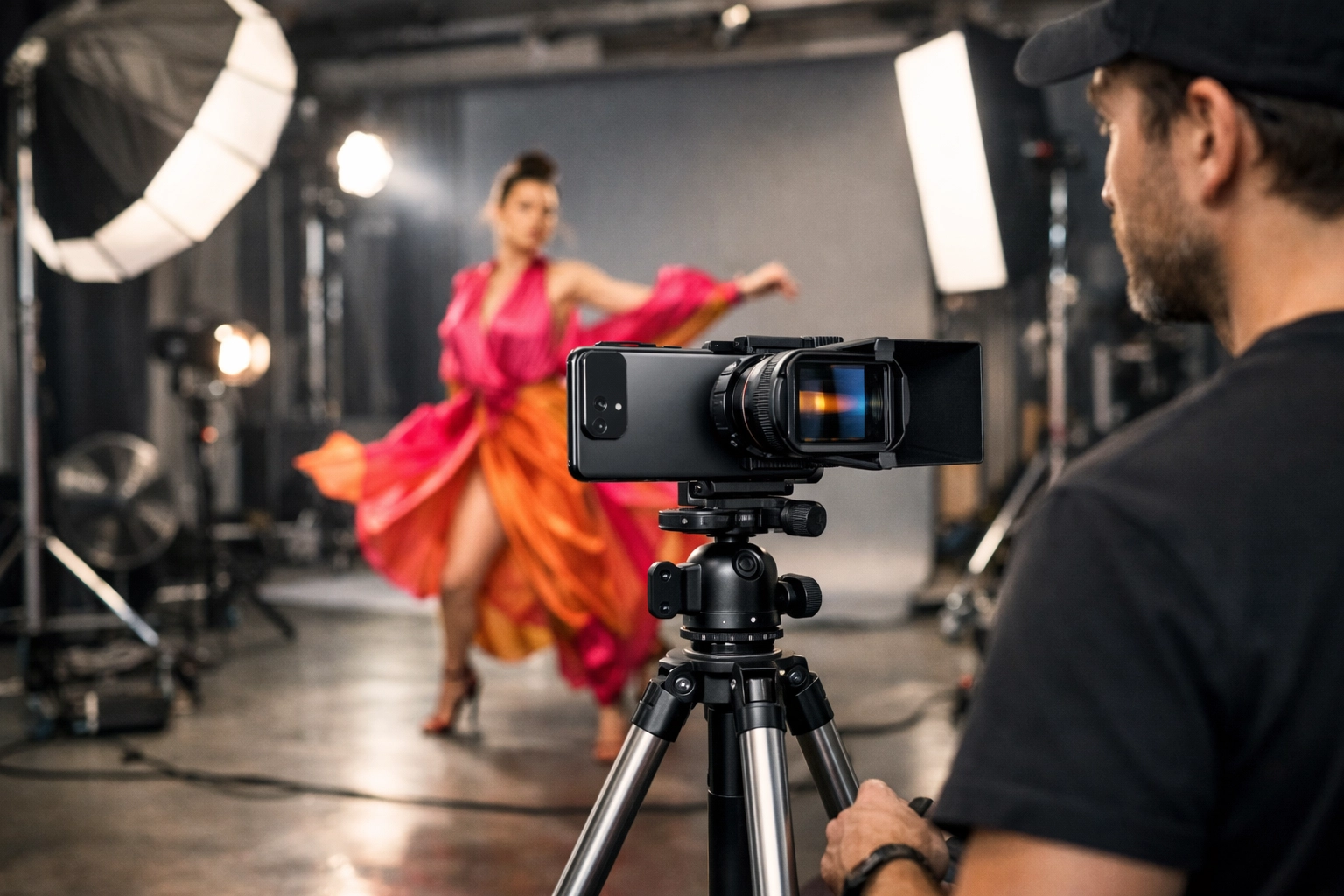 Professional smartphone photography setup in a studio, reflecting trends in today's photography news.