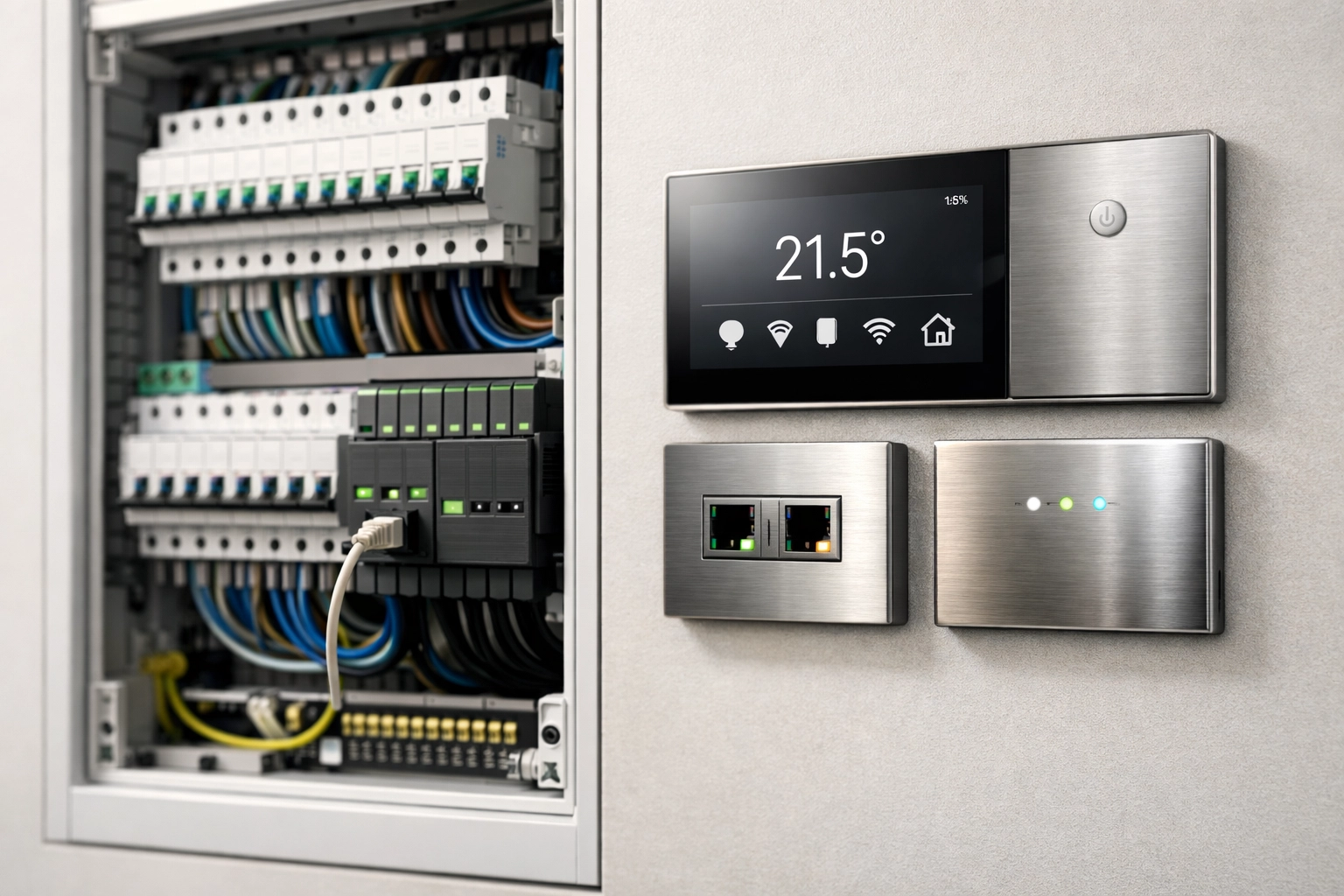 Meticulously installed smart home hub and electrical control system for advanced home automation in Scottsdale.