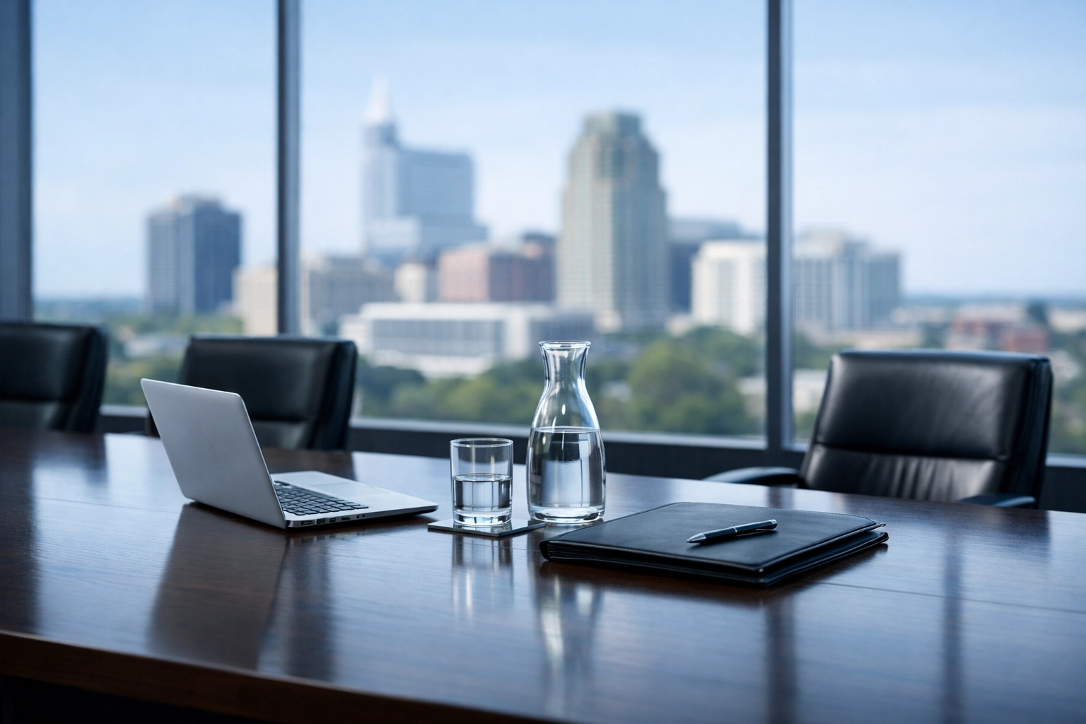 Executive boardroom representing the statewide network of a business broker raleigh nc across North Carolina.