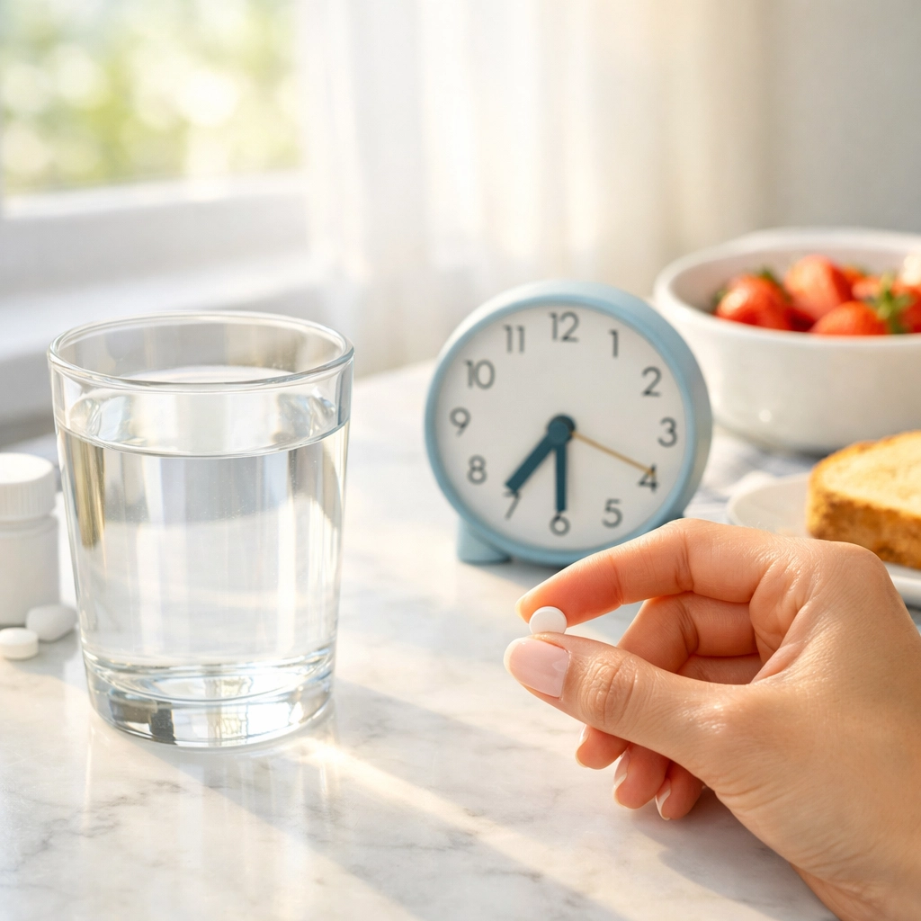 Taking oral semaglutide tablet with water as needle-free Wegovy alternative