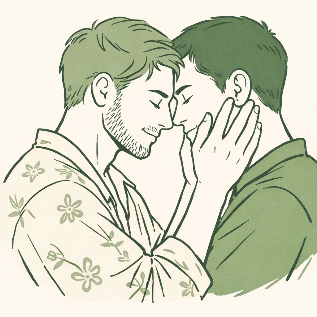 Two non-binary people embracing, illustrating gender-nonconforming characters in LGBTQ+ fiction and MM books.