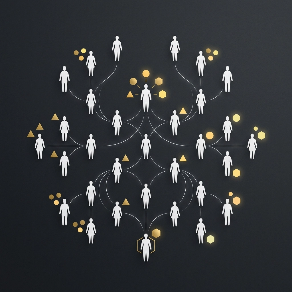 Minimalist team network illustration highlighting AI-driven skills and workforce planning
