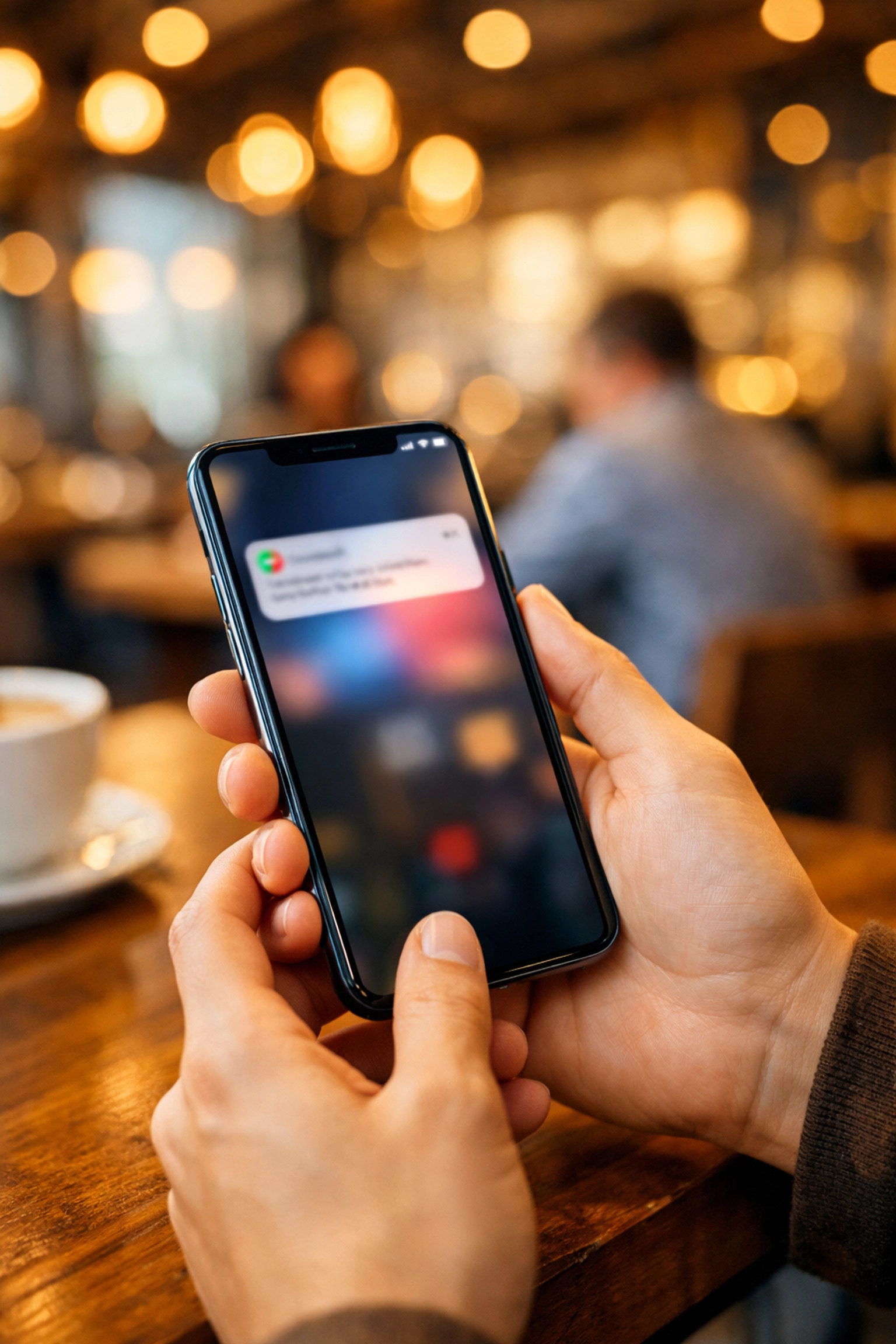 Smartphone notification highlighting marketing automation as part of a sales funnel strategy.