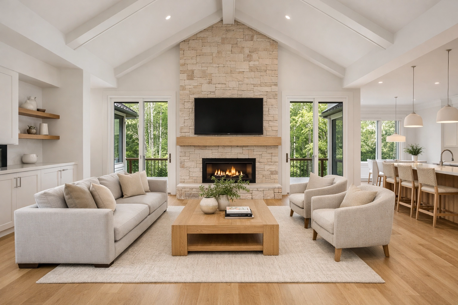 High-end open-concept living room showcasing professional real estate photography in North Carolina. High-end open-concept living room showcasing professional real estate photography in North Carolina.