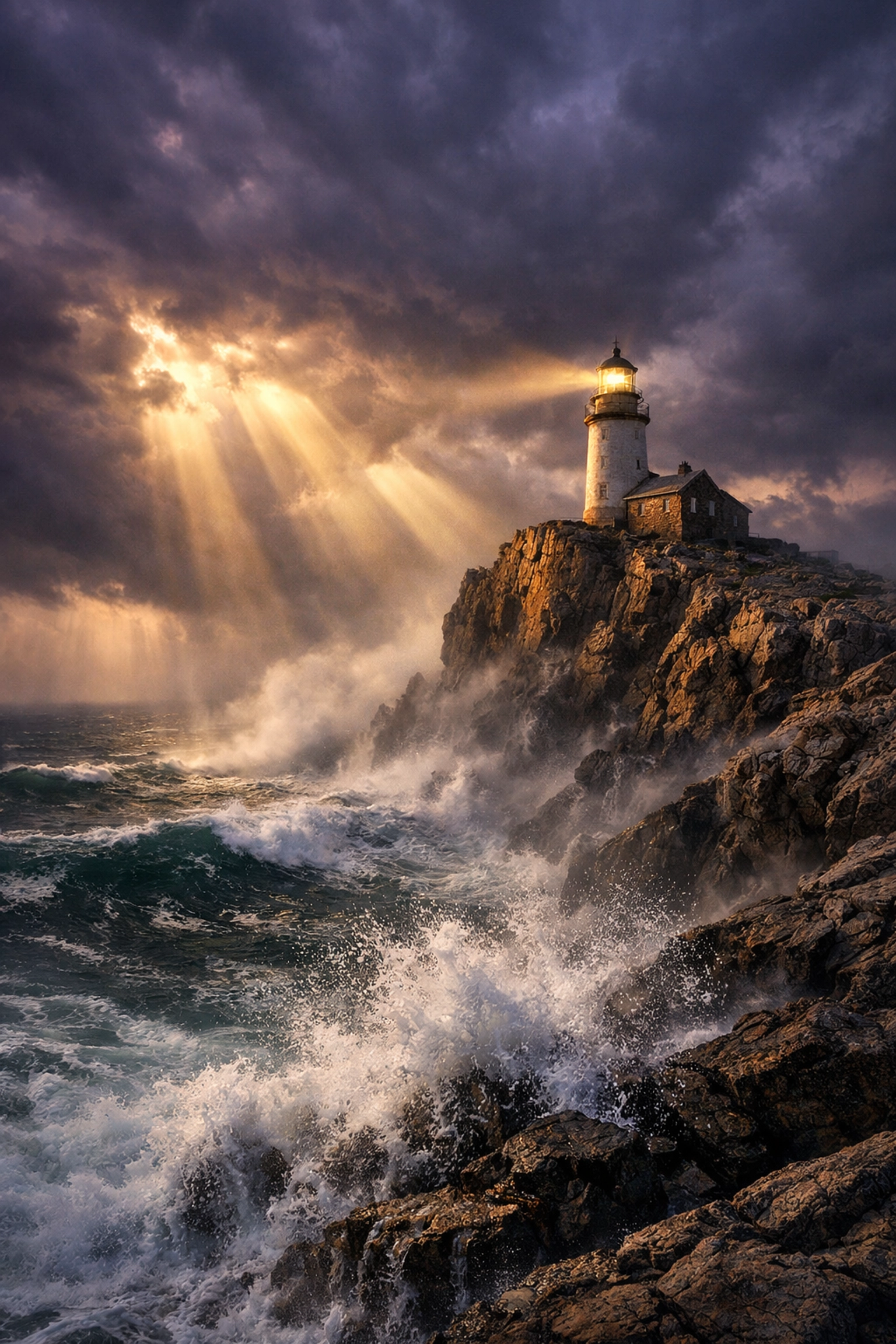 Cinematic lighthouse landscape showcasing the power of generative AI photography news and atmospheric tools.