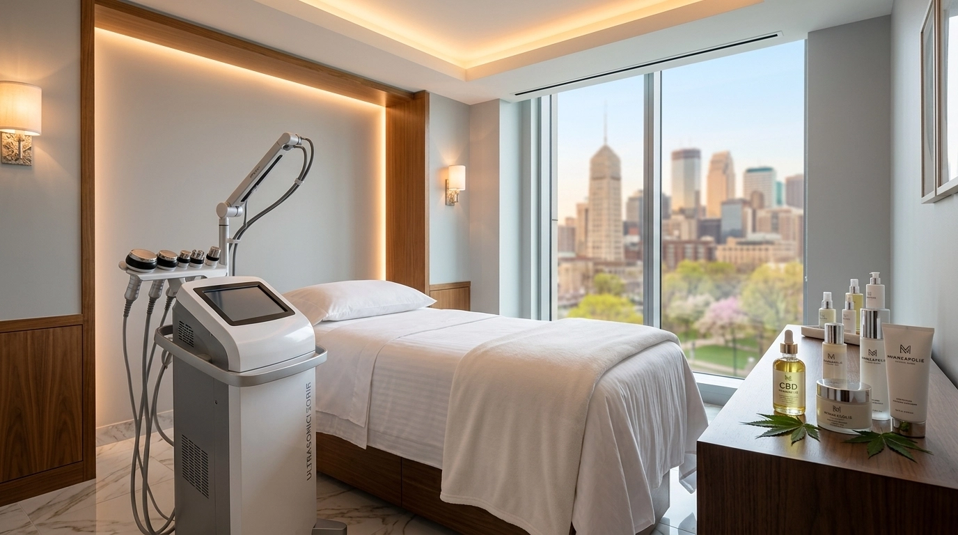 A high-end body contouring suite in Minneapolis with state-of-the-art cavitation equipment